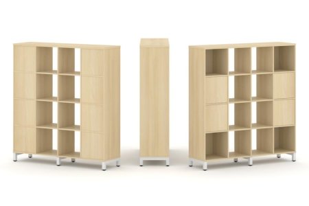 Набор стеллажа 1 сторонний, 4 яруса SN.NS-441 (1488х400х1615) (Акация Лорка/Металл Белый)