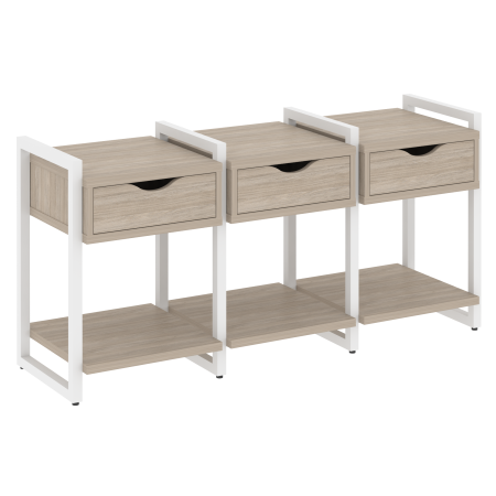 Тумба на регулируемых опорах наборная VR.L-TN-4.O 1440x460x719 (Дуб Аттик/Белый металл)