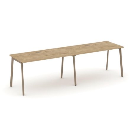 Рабочая станция 2 места ES.RS-2.3-LP (2760х730х750) (Тиквуд Светлый/Металл Латте)