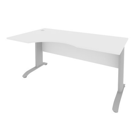 Стол криволинейный левый Riva ПЛ.СА-1 Л 1600x900x750 (Белый/Металлик)