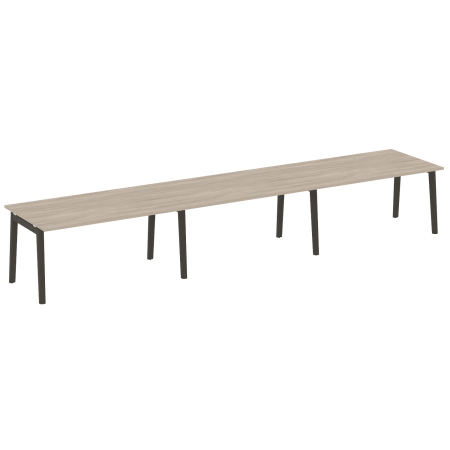 Стол переговорный на деревянных опорах Onix Wood OW.PRG-3.4 4740x980x750 (Дуб Аттик/Дуб Темный)