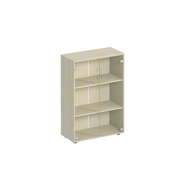 Шкаф для документов с прозрачным стеклом Комфорт МП2 К 366 800x380x1230 (Дуб шамони светлый)