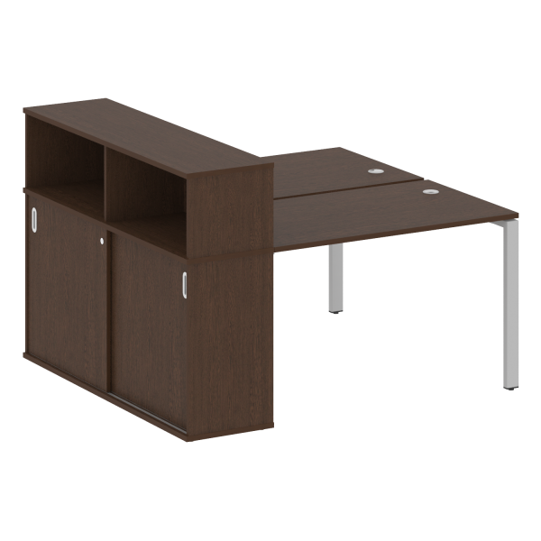 Рабочая станция с опорным шкафом-купе Metal System Style БП.РС-СШК-2.2 1610x1475x1098 (Венге Цаво/Серый металл)