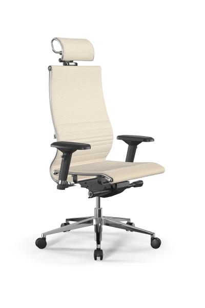 Кресло для руководителя Метта Samurai L2-7D - Infinity /Kc04/Nc04/D04P/H2cL-3D(M26.B32.G25.W03) (Молочный)