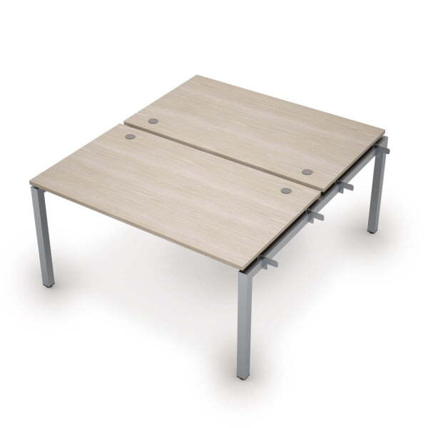 6МБН.5289 Бенч-система на 2 рабочих места, начальный модуль (1400x1635x750) (Шамони светлый/Алюминий матовый)