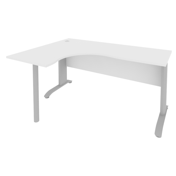 Стол криволинейный левый Riva ПЛ.СА-4 Л 1600x1200x750 (Белый/Металлик)