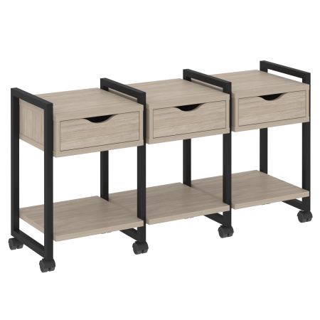 Тумба на колесных опорах наборная VR.L-TN-4.K 1440x460x767 (Дуб Аттик/Черный металл)