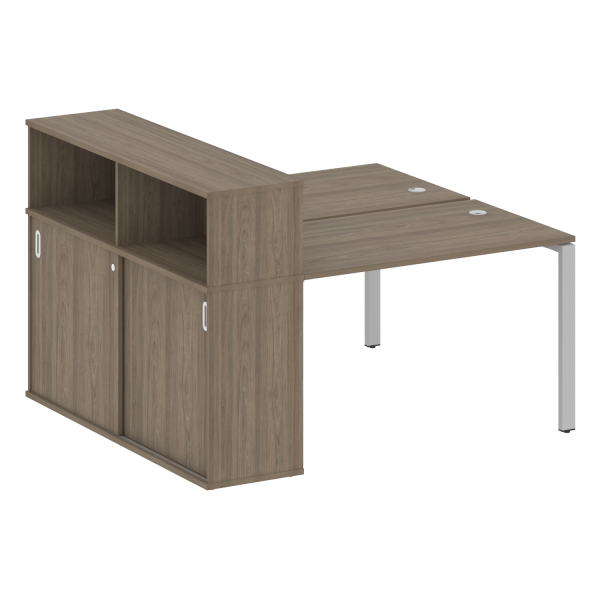 Рабочая станция с опорным шкафом-купе Metal System Style БП.РС-СШК-2.2 1610x1475x1098 (Вяз/Серый металл)