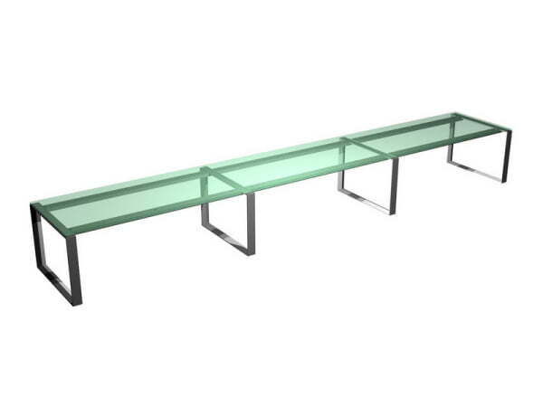 Стол для переговоров ноги хром X7 X7S53 С 5400x1000x720 (СтеклоСерый)