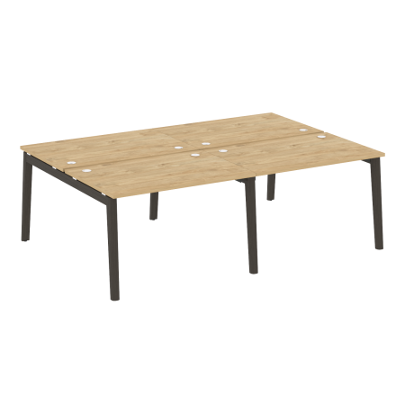 Рабочая станция на деревянных опорах Onix Wood OW.D.RS-4.2.8 2360x1635x750 (Тиквуд Светлый/Дуб Темный)