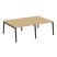 Рабочая станция на деревянных опорах Onix Wood OW.D.RS-4.2.8 2360x1635x750 (Тиквуд Светлый/Дуб Темный)