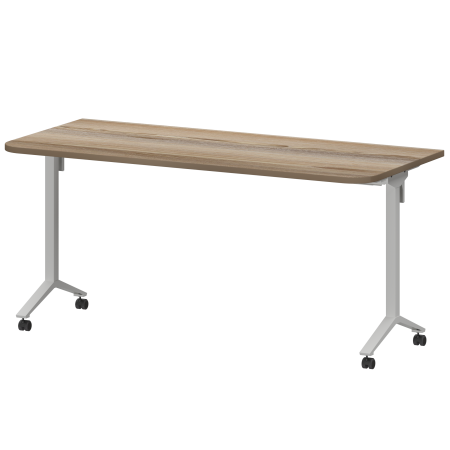 Стол мобильный складной радиусный Моби МБ25-160.70Р 1600x700x750 (Дуб сафари/Белый)