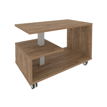Стол журнальный First KSM-1 на колесах 900x500x500 (Дуб Табак)