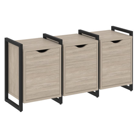 Тумба на регулируемых опорах наборная VR.L-TN-5.O 1440x460x719 (Дуб Аттик/Черный металл)