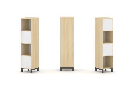 Набор стеллажа 2-х сторонний, 4 яруса SN.NSD-411 (387х400х1615) (Акация Лорка/Белый/Металл Антрацит)