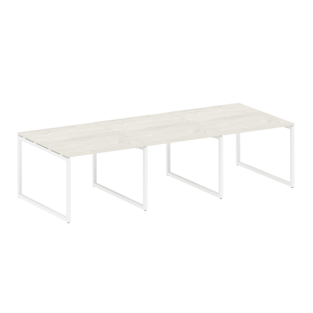 Переговорный стол 3 столешницы Metal System Style БО.ПРГ-3.1 3000x1235x750 (Акация/Антрацит металл)