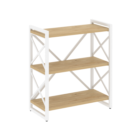 Стеллаж на регулируемых опорах-3 полки VR.L-MST.O-3.8 800x400x910 (Тиквуд Светлый/Белый металл)