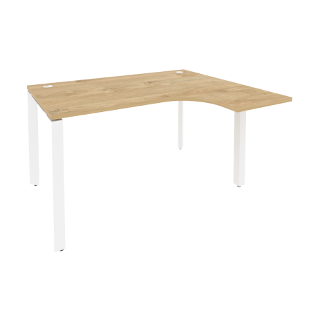 Стол эргономичный правый на П-образном м/к Onix O.MP-SA-3R 1380x1180x750 (Тиквуд Светлый/Белый Металл)