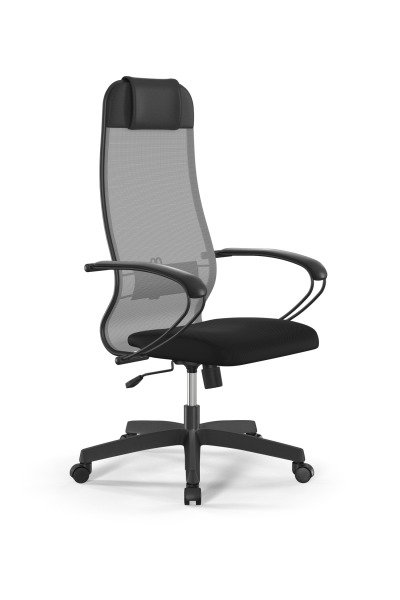 Кресло для руководителя Метта Sit 10 B1-111K - X2+UMF(X1) /Ub00/Wh00/K1bL(M09.B02.G15.W01) (Светло-серый | Черный)