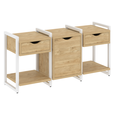 Тумба на регулируемых опорах наборная VR.L-TN-6.O 1440x460x719 (Тиквуд Светлый/Белый металл)