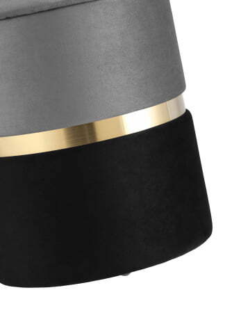 Пуф Кэрри с ящиком велюр серо-черный (Пуф Кэрри серый, черный)