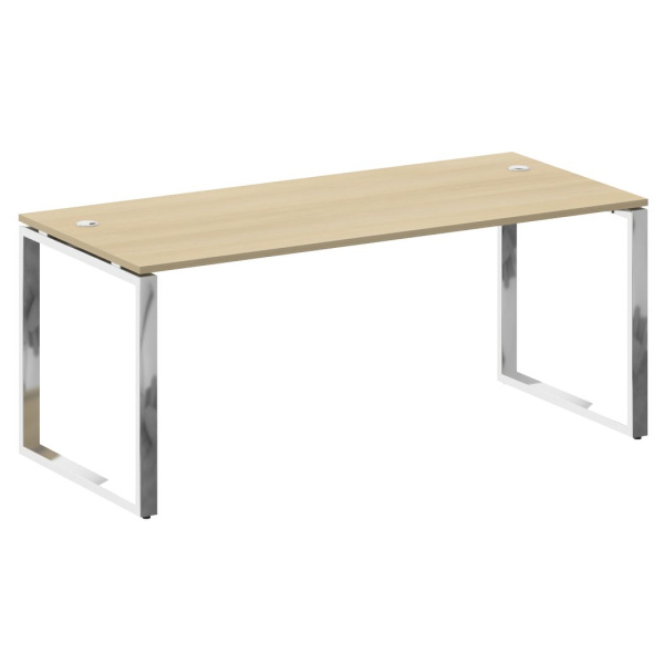 Стол рабочий руководителя на О-обр. м/к 1800x800x750 (Акация Лорка/Нерж. Сталь)