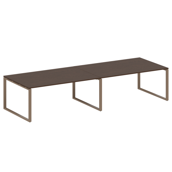 Переговорный стол 2 столешницы Metal System Style БО.ПРГ-2.5 3600x1235x750 (Венге Цаво/Мокко металл)