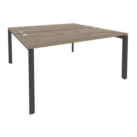 Рабочая станция на П-образном м/к Onix O.MP-D.RS-2.4.8 1580x1635x750 (Тиквуд Темный/Черный металл)