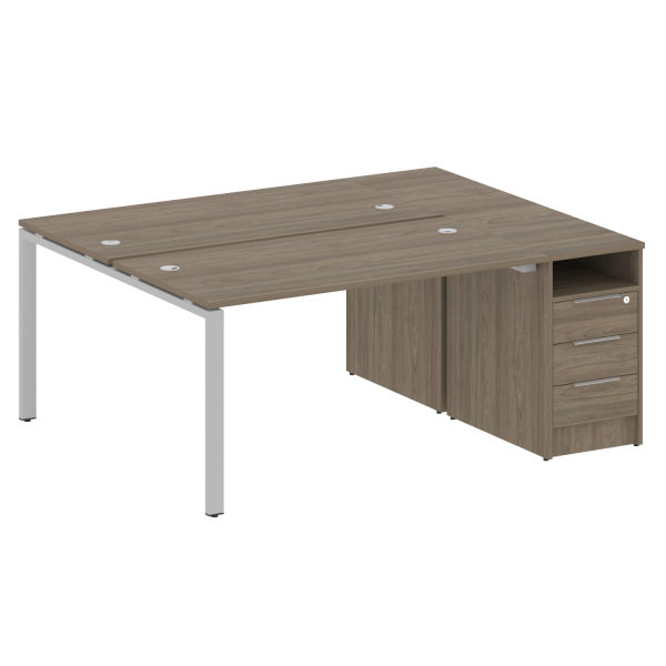 Рабочая станция с опорной тумбой Metal System Style БП.РС-СТП-2.3 1812x1475x750 (Вяз/Серый металл)