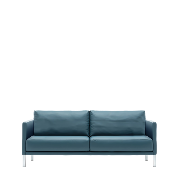 Диван офисный Левис (М-39) 2-х местный (Синий/серебристый)