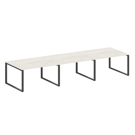 Переговорный стол 3 столешницы Metal System Style БО.ПРГ-3.3 4200x1235x750 (Дуб Наварра/Антрацит металл)