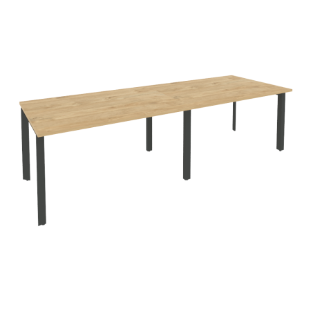 Стол переговорный Onix O.MP-PRG-2.3 2760x980x750 (Тиквуд Светлый/Черный металл)