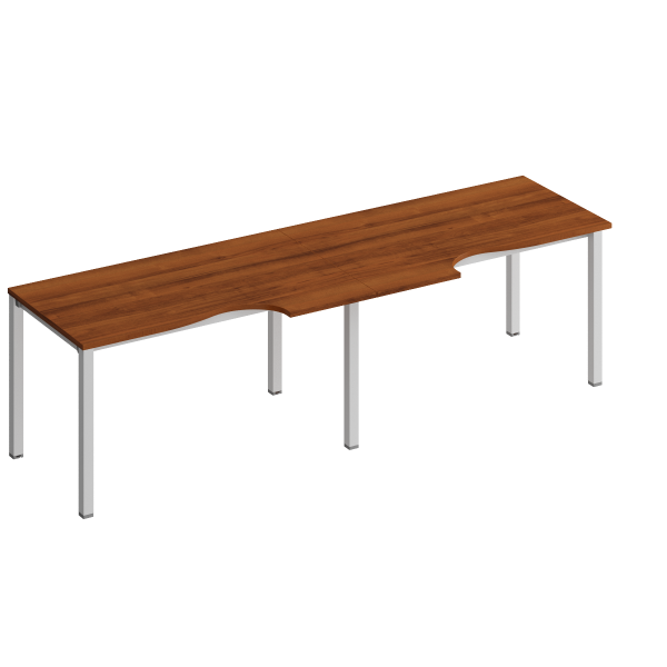 Рабочая станция со столами эргоном. на металлокаркасе КФ (2х140) Комфорт КФ К.1137-2 2800x900x750 (Французский орехСерый)