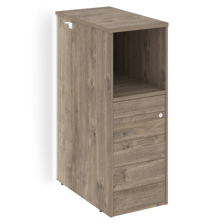 Тумба с подсветкой 5 ящиков TIP-ON, проходная  средняя Onix O.R-TV-5TIP.S 436x767x1185 (Тиквуд Темный)