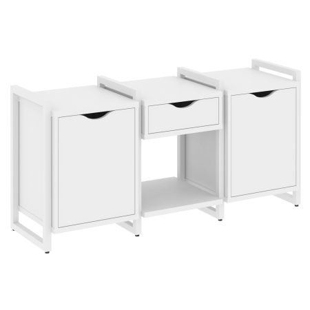 Тумба на регулируемых опорах наборная VR.L-TN-7.O 1440x460x719 (Белый Бриллиант/Белый металл)