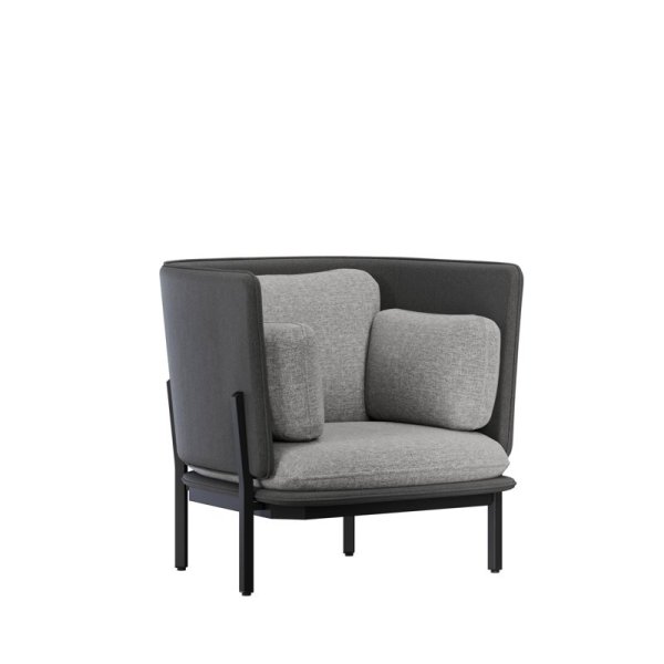 Диван одноместный с низкой спинкой STA-01L (Сан 08/Сан 13/Металл Черный)