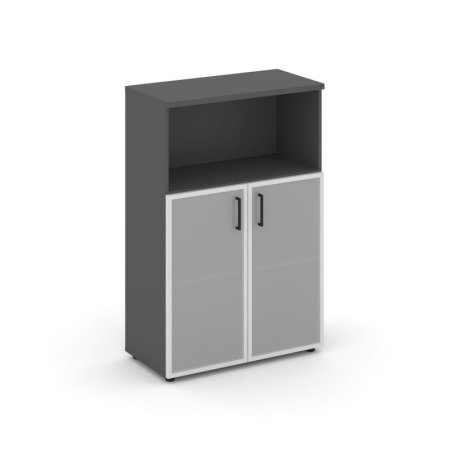 Шкаф средний широкий SN.STS.E-203 (796х400х1203) (Антрацит/Сатин)