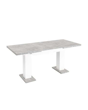 Стол Clyde 110-168*75 бетон/белый (Стол обеденный Clyde белый)
