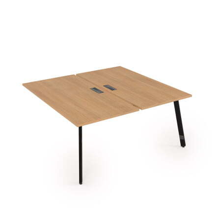 10БДК.278 Стол системы Бенч, сдвоенный, на 2 рабочих места - конечный (1200x1435x750) (RomanoЧерный глянец)