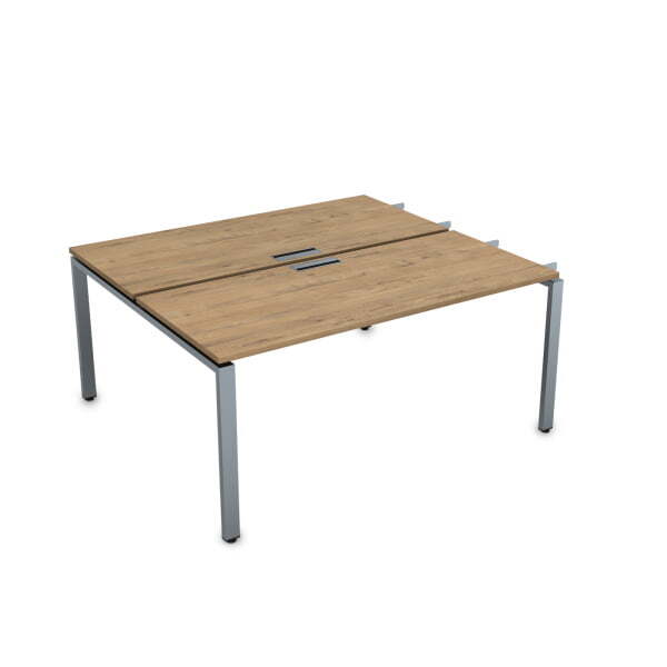 СБДН-П.988 Стол системы БЕНЧ сдвоенный на 2 рабочих места, начальный (1200x1635x750) (TeakwoodСерый)