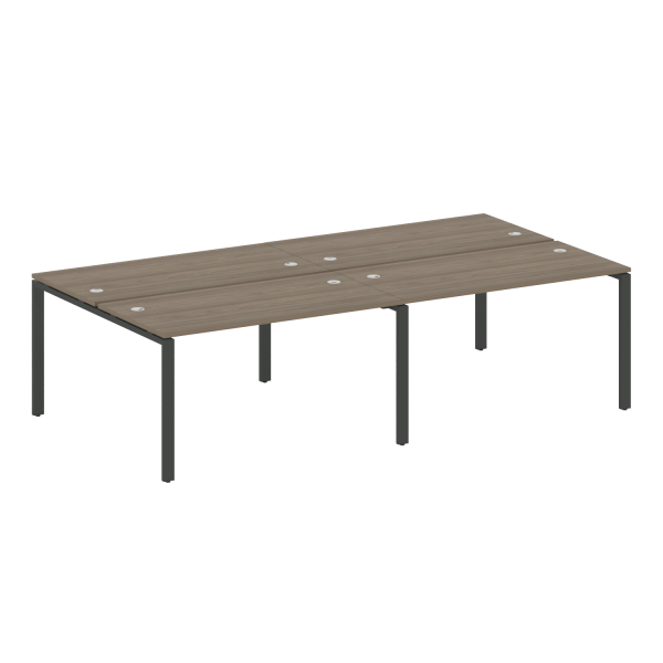 Рабочая станция на 4 раб. места Metal System Style БП.СМ-4.3 2800x1475x750 (Вяз/Антрацит металл)