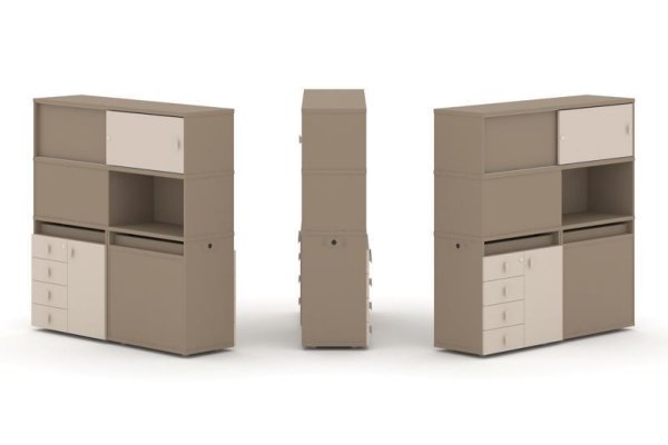 Тумба двойная + высокая надставка ES.NB.2V-30 (1500х410х1520) (Латте/Капучино)