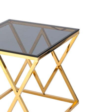 Журнальный стол 55*55 ИНСИГНИЯ золото стекло smoke (Журнальный стол Инсигния черный)