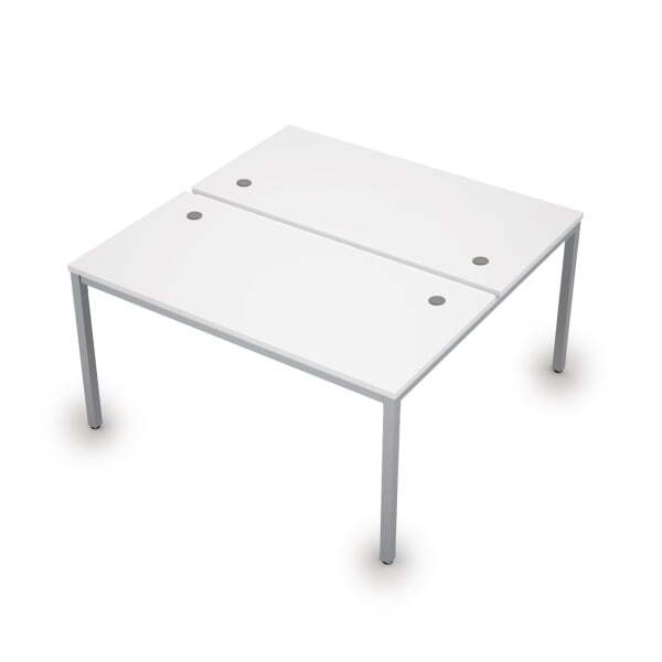 6МБ.279 Бенч-система на два рабочих места (1400x1435x750) (Белый/Алюминий матовый)