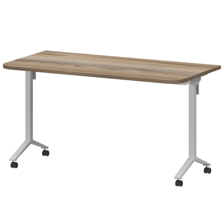 Стол мобильный складной радиусный Моби МБ25-140.70Р 1400x700x750 (Дуб сафари/Белый)