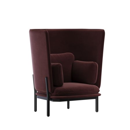 Диван одноместный с высокой спинкой STA-01 (Velutto 29/Металл Черный)