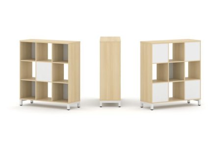 Набор стеллажа 2-х сторонний, 3 яруса SN.NSD-331 (1121х400х1248) (Акация Лорка/Белый/Металл Белый)