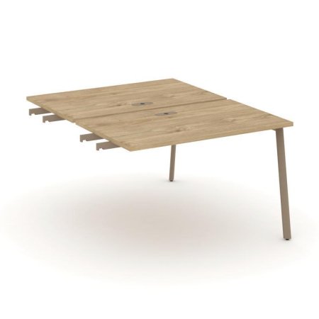 Двойной стол приставка к опорным тумбам ES.D.SPR-2-LP (1180х1500х750) (Тиквуд Светлый/Металл Латте)