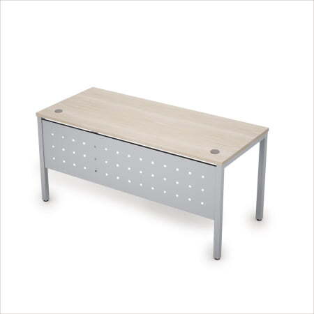 6МК.009 Стол рабочий (1400x700x750) (Шамони светлый/Алюминий матовый)