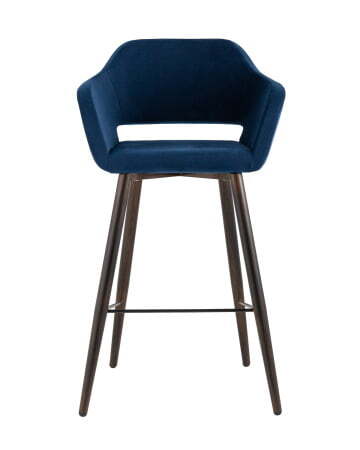 Стул барный Саймон велюр тёмно-синий (Стул барный Саймон темно-синий)